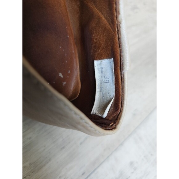 Sergio Tomani Tuka Leather Lace-Up Flats Tan Beige Shoes Size US Women’s 8.5 - Picture 9 of 11